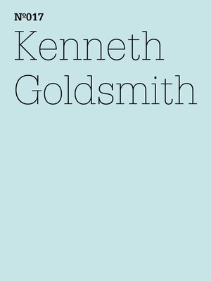 cover image of Kenneth Goldsmith